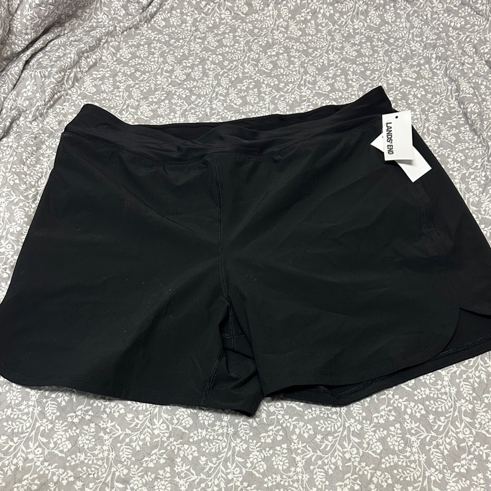 Lands' End Black Women's Athletic Shorts